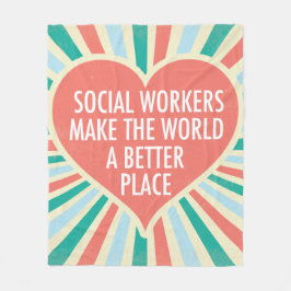 Inspirational Social Work Quote Cute Heart Fleecefilt