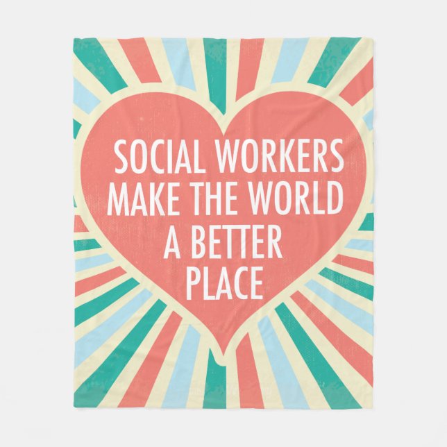 Inspirational Social Work Quote Cute Heart Fleecefilt (Framsidan)
