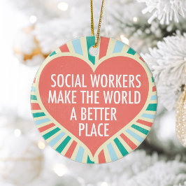 Inspirational Social Worker Gift Julgransprydnad Keramik