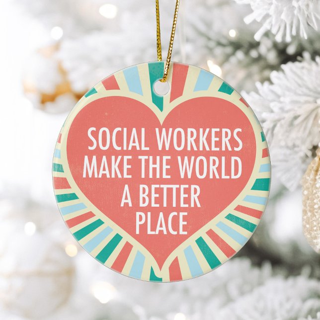 Inspirational Social Worker Gift Julgransprydnad Keramik (Skapare uppladdad)