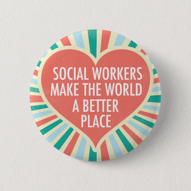 Inspirational Social Worker Quote Cute Heart Knapp (Framsida)