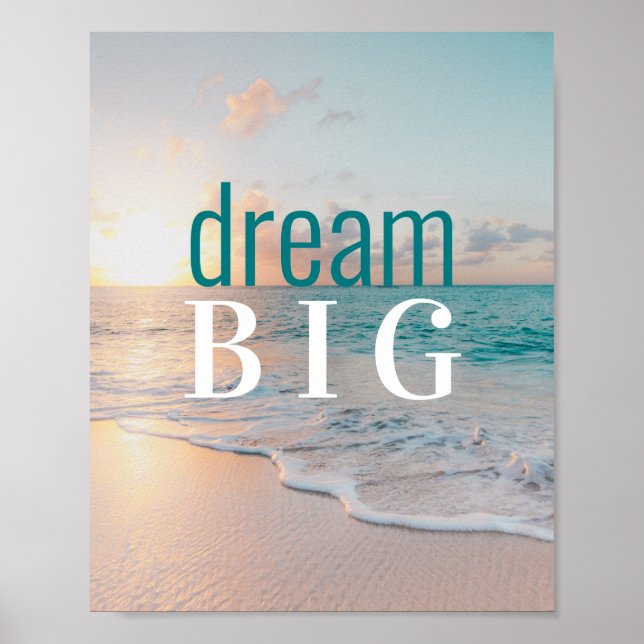Inspirational Ssay Dream Big Tropical Beach Poster (Framsidan)