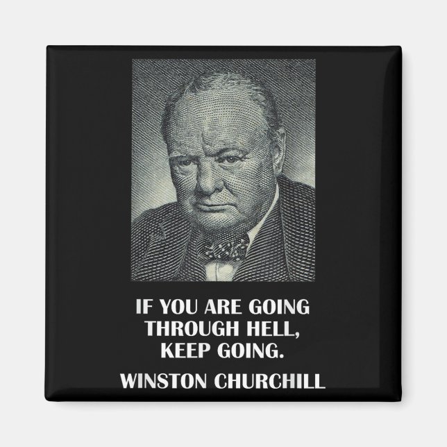 Inspirational Stoic Quote by Winston Churchill Magnet (Framsidan)