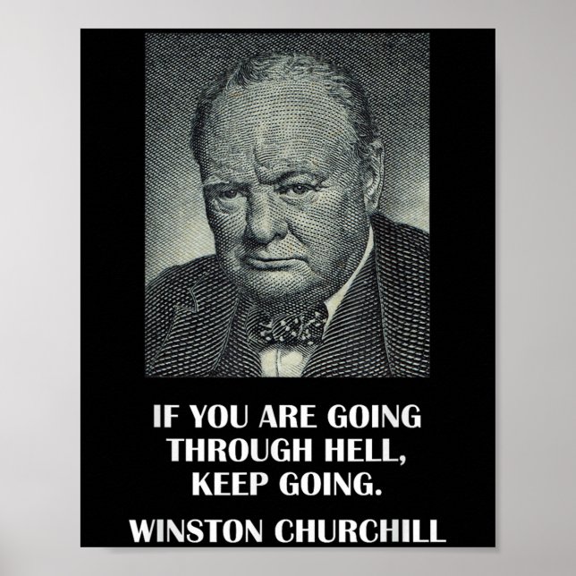 Inspirational Stoic Quote by Winston Churchill Poster (Framsidan)