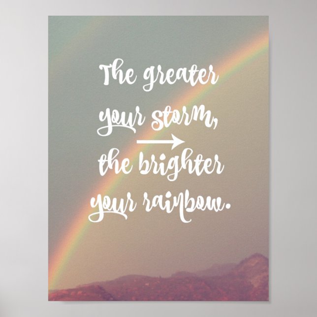 Inspirational Storm och Rainbow Quote Poster (Framsidan)