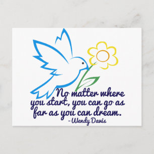 Inspirational Studenten Quote Dream Big Vykort