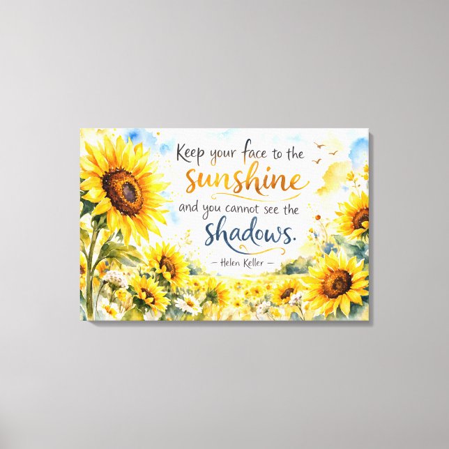 Inspirational Sunflowers – Watercolor Sunflower Canvastryck (Framsida)