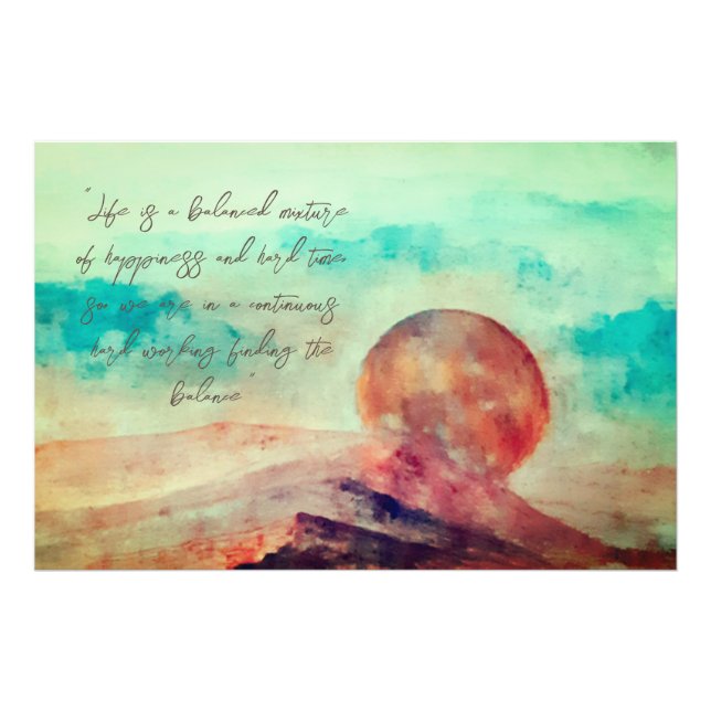 Inspirational Sunny Clouds and Desert Ligcape Fototryck (Framsidan)