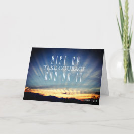 Inspirational Sunrise Bible Verse "Stiga upp Up" Kort