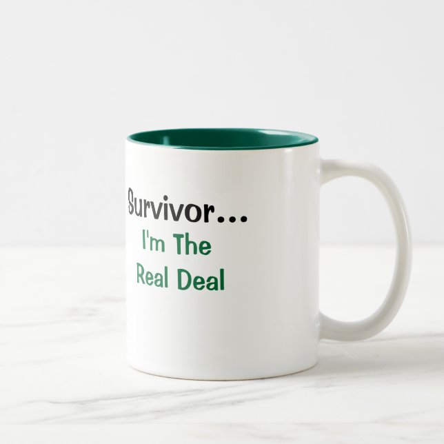 Inspirational Survivor jag är den riktiga offerten Två-Tonad Mugg (Höger)