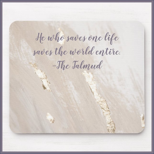 Inspirational Talmud Quote Guld Accent Mousepad Musmatta (Skapare uppladdad)