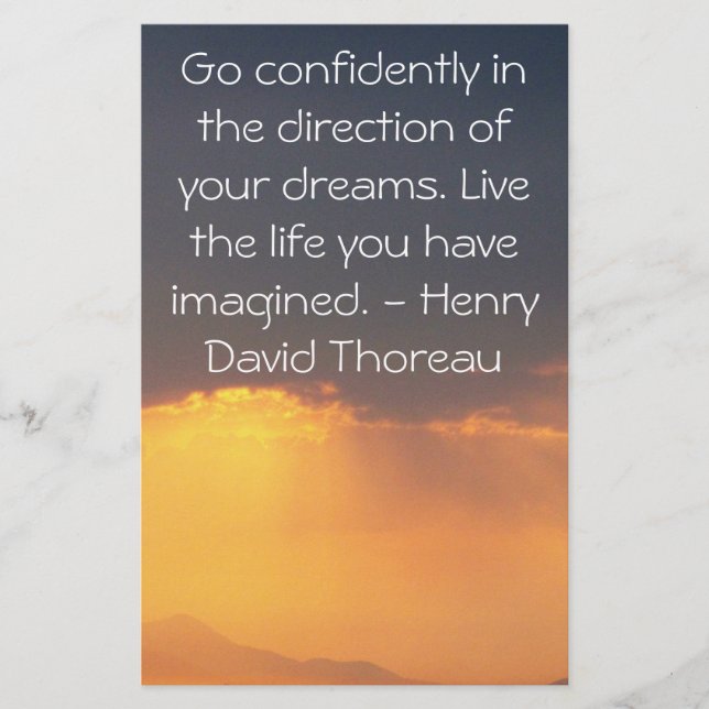 Inspirational Thoreau-citat (Framsida)