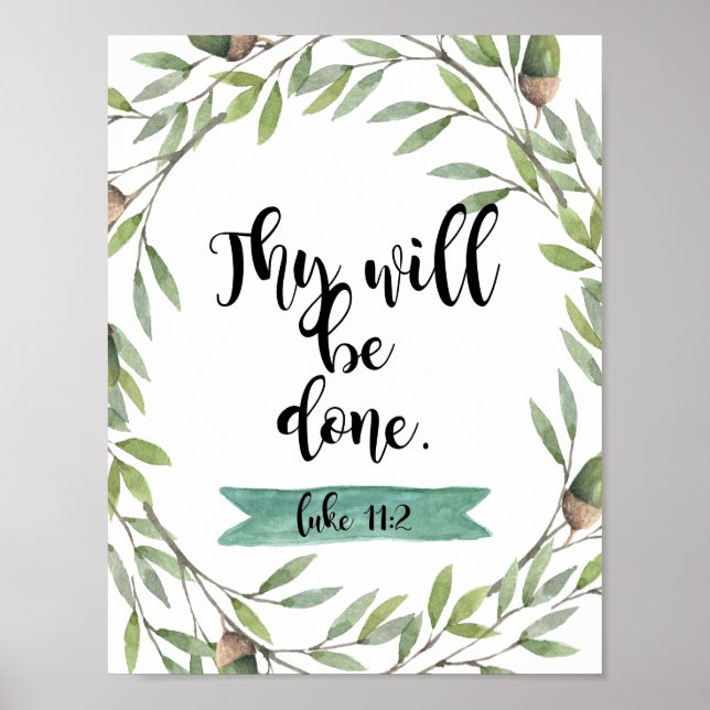 Inspirational "Thy will be done" Poster (Framsidan)