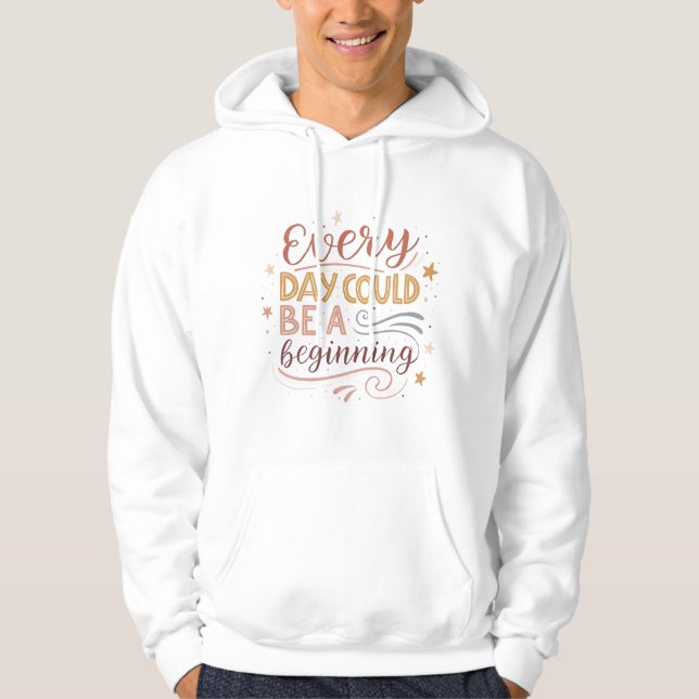 Inspirational Typography Design  Hoodie (Framsida)