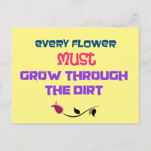 Inspirational Typography Quote med Röd ros Vykort