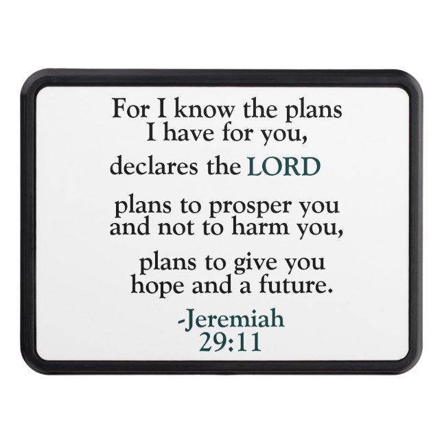 Inspirational Verse Jeremiah 29:11 Dragkroksskydd (Framsidan)