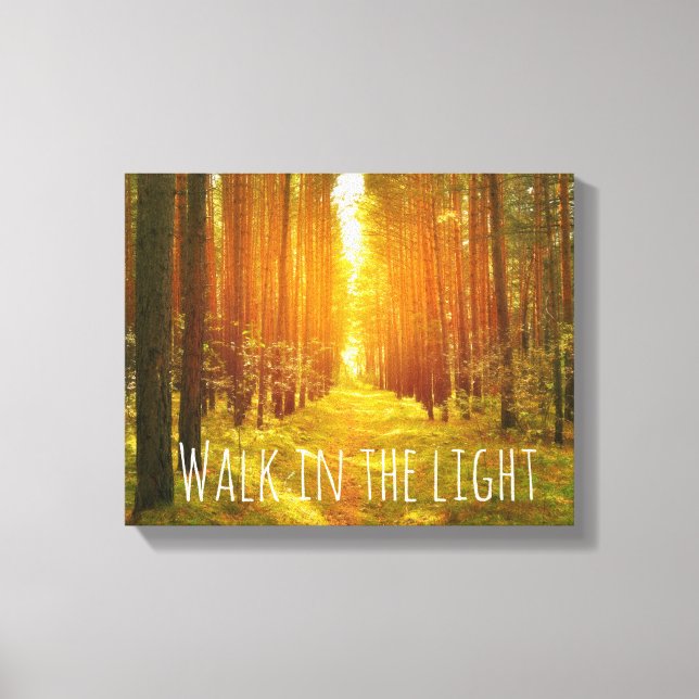 Inspirational Walk in the Light Bible Verse Canvas (Framsida)