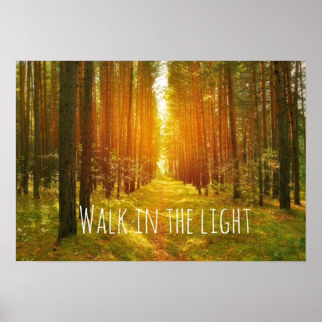 Inspirational Walk in the Light Bible Verse Poster (Framsidan)