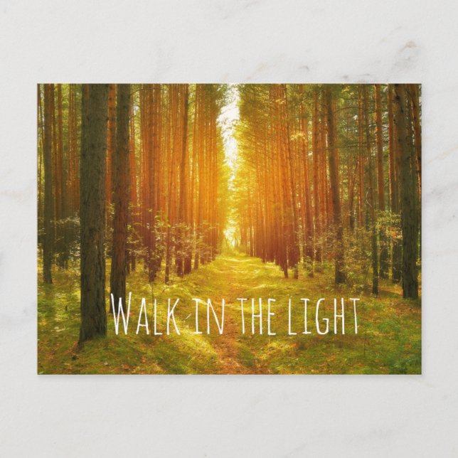 Inspirational Walk in the Light Bible Verse Vykort (Framsida)