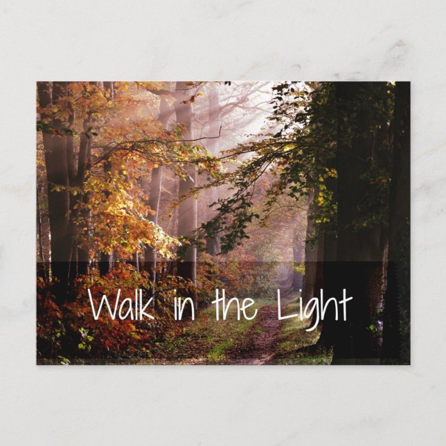 Inspirational Walk in the Light Bible Verse Vykort (Framsida)