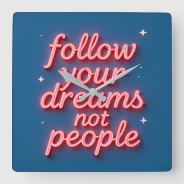 Inspirational Wall Clock Fyrkantig Klocka (Framsida)