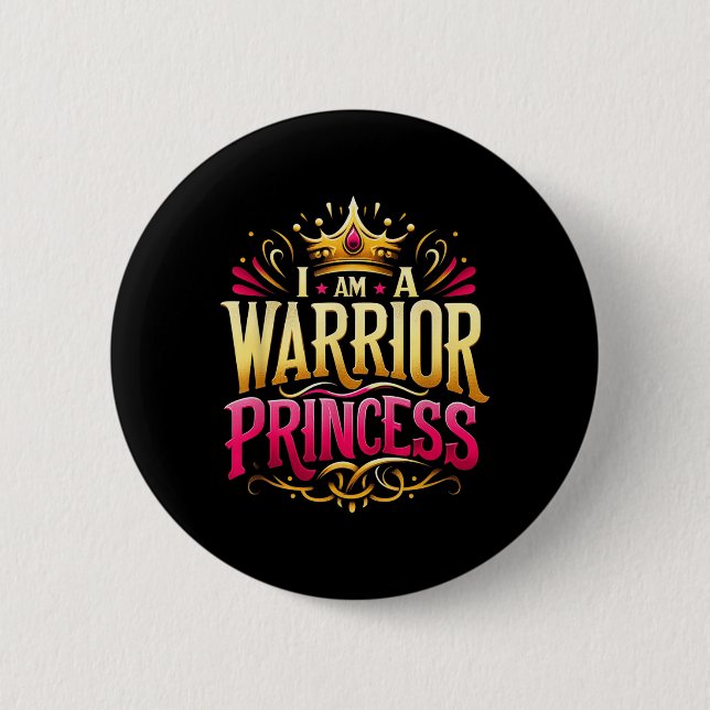 Inspirational Warrior Princess Krona Motivational Knapp (Framsida)