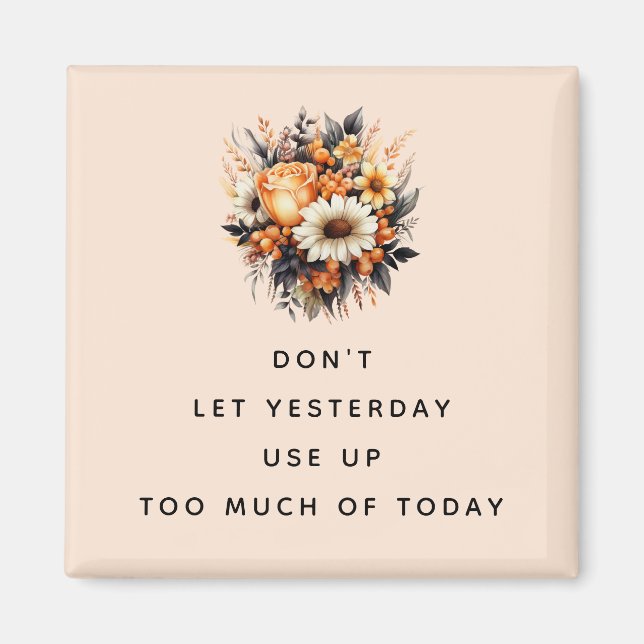 Inspirational Wise Ord med Flower Bouquet Magnet (Framsidan)