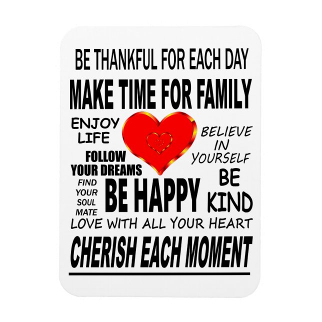 Inspirational Words To Live By Magnet (Vertikal)