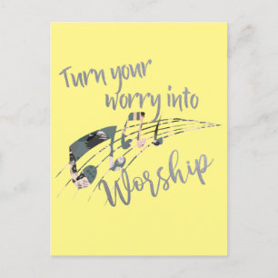 Inspirational Worry in Worship Christian Vykort