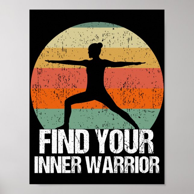 Inspirational Yoga Warrior Sunset Quote Poster (Framsidan)