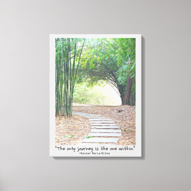 Inspirational Zen Quote Bamboo Väg Trail Canvastryck (Framsida)
