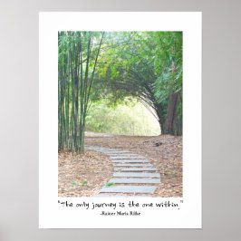 Inspirational Zen Quote Bamboo Väg Trail Poster