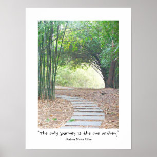 Inspirational Zen Quote Bamboo Väg Trail Poster