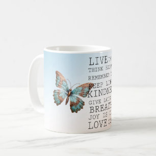 Inspirationcitat Aqua Ro Guld Butterfly Kaffemugg