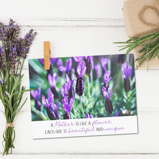 inspirationcitat från Mors dag Lavender fält Vykort (Skapare uppladdad)