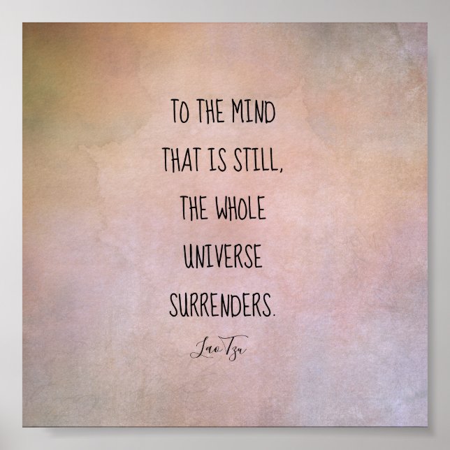 inspirationcitat Lao Tzu-varma toner Poster (Framsidan)