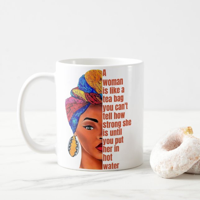 Inspirationell afrikansk kvinna med citat kaffemugg (Med munk)