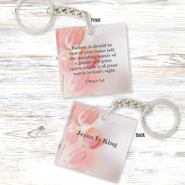 Inspirationell bibel Verse med Rosa Tulip Flowers