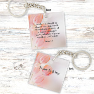 Inspirationell bibel Verse med Rosa Tulip Flowers