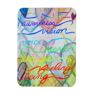 Inspirationell Chakra Theld Rainbow Ord Magnet