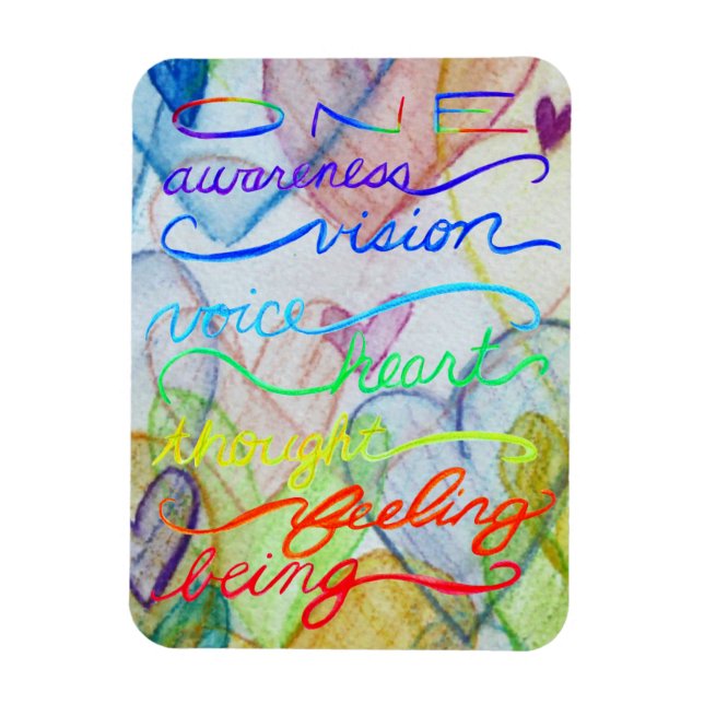 Inspirationell Chakra Theld Rainbow Ord Magnet (Vertikal)