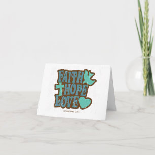 Inspirationell: Faith, Hope och Kärlek Blank Card Kort