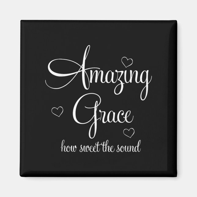 Inspirationell, Fantastisk Grace. Faith Tee Magnet (Framsidan)