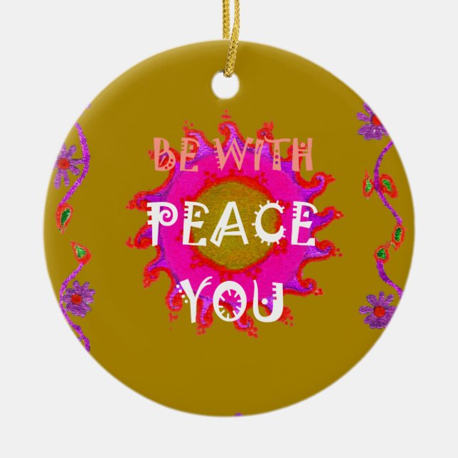 Inspirationell fred med dig vektorgekonst julgransdekoration (Framsidan)