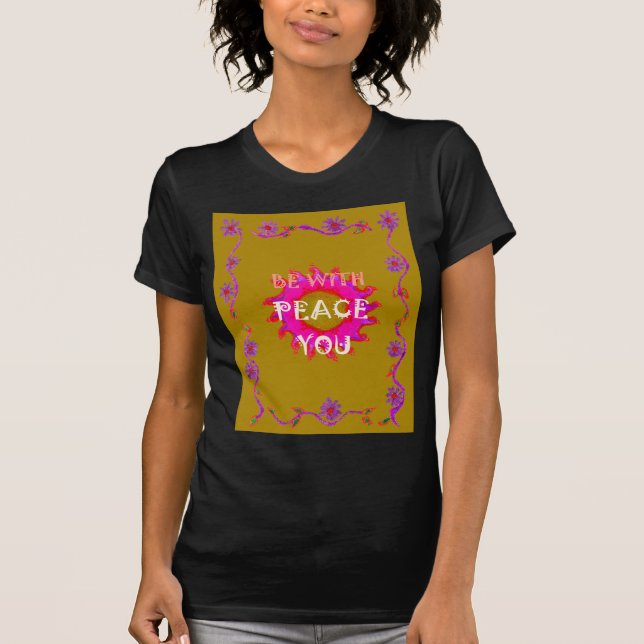 Inspirationell fred med dig vektorgekonst t-shirt (Framsida)