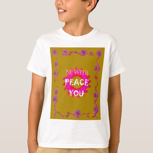 Inspirationell fred med dig vektorgekonst tee shirt (Framsida)