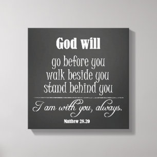 Inspirationell Gud citat; Go, Walk and stand Canvastryck