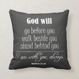 Inspirationell Gud citat; Go, Walk and stand Kudde