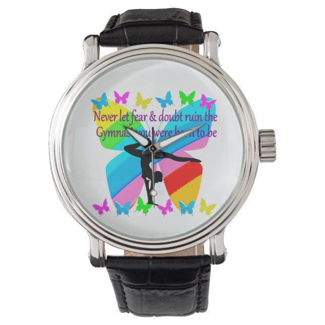 INSPIRATIONELL GYMNASTICS GIRL BUTTERFLY DESIGN ARMBANDSUR (Framsida)