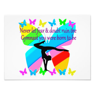 INSPIRATIONELL GYMNASTICS GIRL BUTTERFLY DESIGN FOTOTRYCK